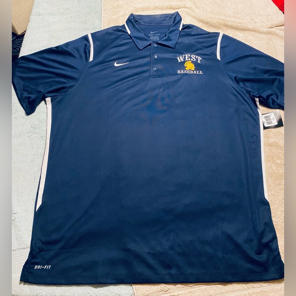 Nike West Baseball men’s polo shirt blue size 2XL